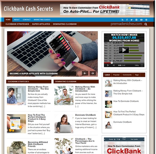 Product picture Clickbank Cash Secrets niche ready made website