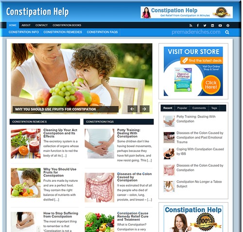 Product picture Constipation ready made niche website