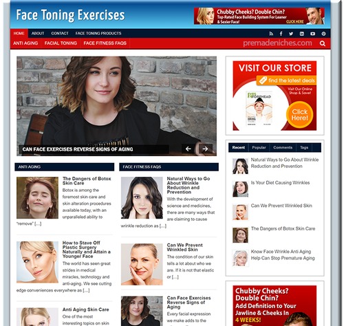 Product picture Face Toning ready made niche website