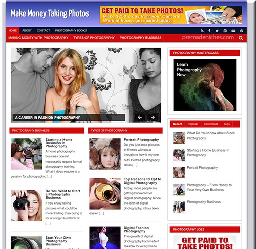 Product picture Make Money Taking Photo ready made niche website
