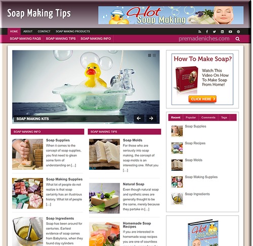 Product picture Soap Making ready made niche website
